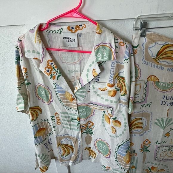 Paper Heart Women's Large Vacation Button-down and Strapless Dress Set - Picture 4 of 10